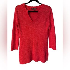 Orange/ Red V-Neck Sweater size S by Tommy Bahama three-quarter length sleeve